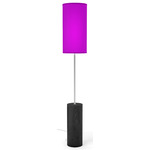 Tubis Floor Lamp - Ebony Stained Veneer / Purple