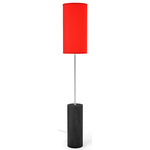 Tubis Floor Lamp - Ebony Stained Veneer / Red