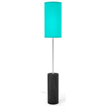 Tubis Floor Lamp - Ebony Stained Veneer / Turquoise