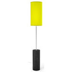 Tubis Floor Lamp - Ebony Stained Veneer / Yellow