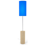 Tubis Floor Lamp - Maple Stained Veneer / Blue