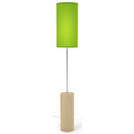 Tubis Floor Lamp - Maple Stained Veneer / Green