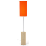 Tubis Floor Lamp - Maple Stained Veneer / Orange