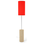 Tubis Floor Lamp - Maple Stained Veneer / Red