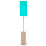 Tubis Floor Lamp - Maple Stained Veneer / Turquoise