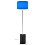 Stretch Floor Lamp - Ebony Stained Veneer / Blue