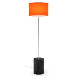 Stretch Floor Lamp - Ebony Stained Veneer / Orange