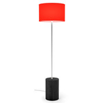 Stretch Floor Lamp - Ebony Stained Veneer / Red