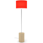 Stretch Floor Lamp - Maple Stained Veneer / Red