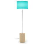 Stretch Floor Lamp - Maple Stained Veneer / Turquoise