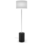 Slight Floor Lamp - Ebony Stained Veneer / Grey