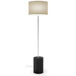 Slight Floor Lamp - Ebony Stained Veneer / Tan