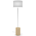 Slight Floor Lamp - Maple Stained Veneer / Grey