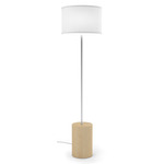 Slight Floor Lamp - Maple Stained Veneer / White