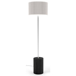 Riff Floor Lamp - Ebony Stained Veneer / White Plastic