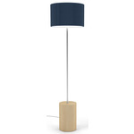 Riff Floor Lamp - Maple Stained Veneer / Navy Plastic