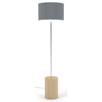 Riff Floor Lamp - Maple Stained Veneer / Light Grey Plastic