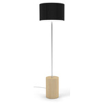 Riff Floor Lamp - Maple Stained Veneer / Black Plastic