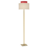 Venus Floor Lamp - Brass / Felt Fire Red