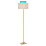 Venus Floor Lamp - Brass / Felt Turquoise
