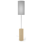 Revin Floor Lamp - Maple Stained Veneer / Grey