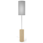 Revin Floor Lamp - Maple Stained Veneer / Grey