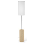 Revin Floor Lamp - Maple Stained Veneer / White