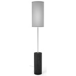 Revin Floor Lamp - Ebony Stained Veneer / Grey
