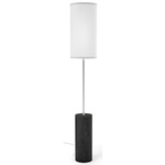 Revin Floor Lamp - Ebony Stained Veneer / White