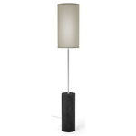 Revin Floor Lamp - Ebony Stained Veneer / Tan