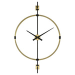 Time Flies Wall Clock - Brushed Brass / Satin Black