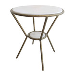 Refuge Side Table - Antique Gold / White