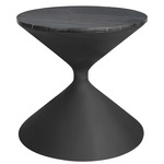 Time's Up Side Table - Matte Black / Black Marble