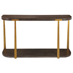 Palisade Console Table - Antique Gold / Oak