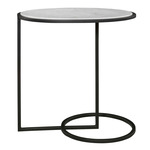Twofold Accent Table - White Marble / Satin Black