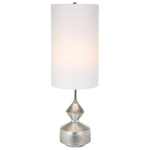 Vial Buffet Table Lamp - Silver Leaf / White Linen