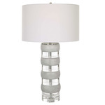 Band Together Table Lamp - Crystal / White Linen