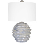 Waves Accent Table Lamp - Blue / White