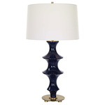 Coil Table Lamp - Cobalt Blue / White Linen