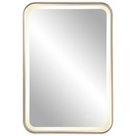 Crofton Rectangular Lighted Vanity Mirror - Brushed Brass / Mirror
