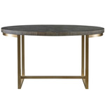 Taja Oval Desk - Brushed Brass / Light Grey