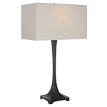 Reydan Table Lamp - Black / White Linen