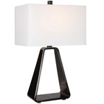 Halo Table Lamp - Antique Nickel / White Linen