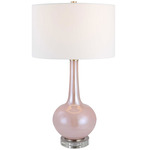Rosa Table Lamp - Pink / White Linen