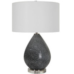 Nebula Table Lamp - Black / White / White Linen