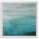 Cancun Abstract Art - White / Teal
