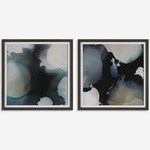 Telescopic Abstract Art Set of 2 - Gunmetal / Blue