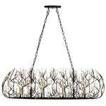 Bask Linear Pendant - Matte Black / French Gold / Crystal