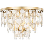 Kalani Ceiling Flush Mount - French Gold / Capiz