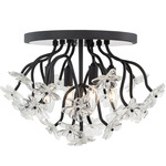 Wildflower Semi Flush Ceiling Light - Matte Black / Clear